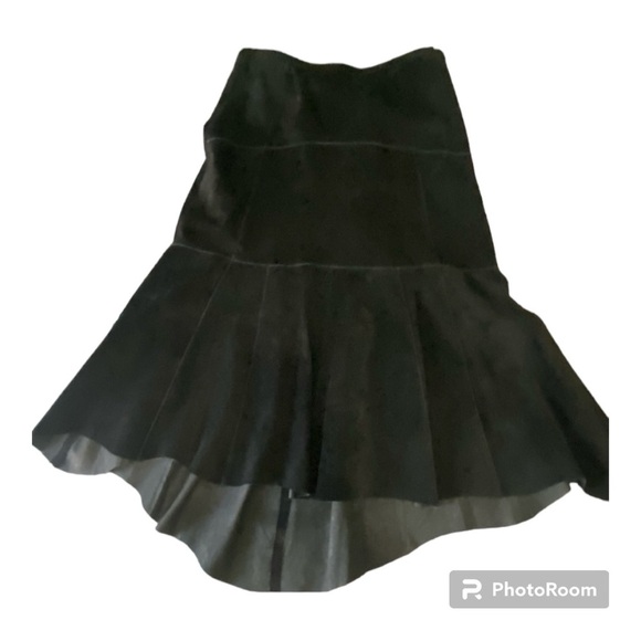 CAbi Dresses & Skirts - Cabi suede leather black skirt, size 8